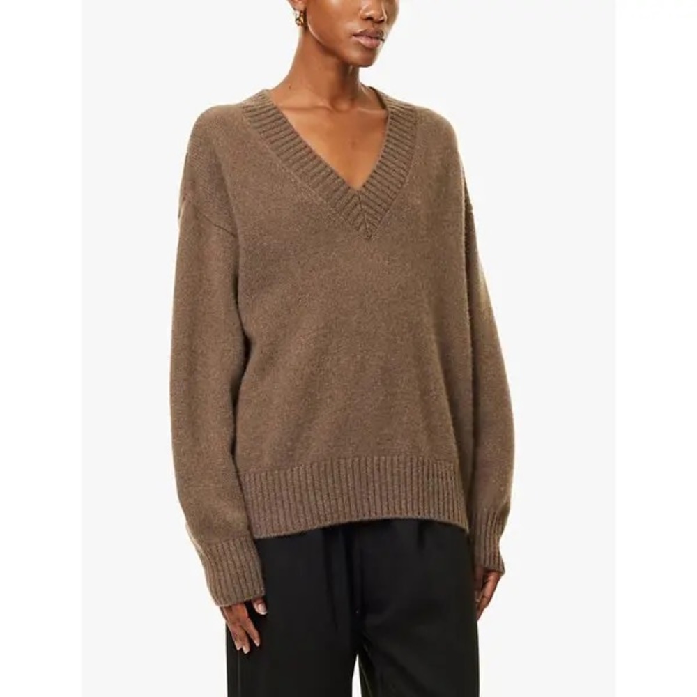 Reformation Brown V-Neck Sweater